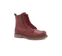 Pavers Wide Womens Wide Fit Leather Zip-Up Boots Burgundy Size 5