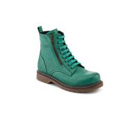Pavers Women's Wide-Fit Leather Zip-Up Boots in Green | Size: 5 Pavers Green 5