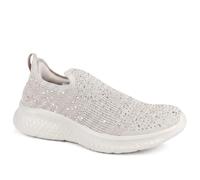 Pavers Womens Wide Fit Memory Foam Easy Step in Trainers Natural Size 4