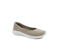 Pavers Wide Fit Memory Foam Sporty Pumps - Taupe Size 6