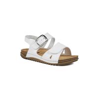 Pavers Women's Wide Fit Sandals with Buckle Detail in White | Size: 4 Pavers White 4