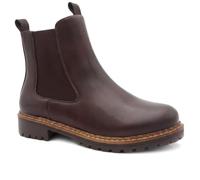 Pavers Womens Wide Fit Slip On Boots with Side Zip Brown Size 4
