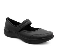 Pavers Women's Wide Fit Smart Leather Mary Jane Pumps Shoe in Black | Size: 9
