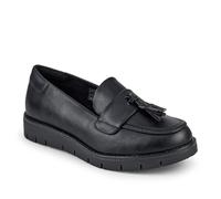 Pavers Wide Fit Tasselled Chunky Moccasins - Black Size 3
