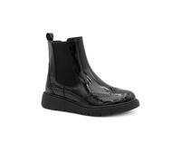 Pavers Women's Wide Fit Wedge Heel Slip On Ankle Boots in Jet Black | Size: 8 Pavers Jet Black 8