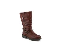 Pavers Women's Wide Fit Zip Fasten Slouch Boots in Burgundy | Size: 6 Pavers Burgundy 6