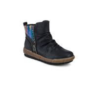 Pavers Women's Zip Up Slouch Boots With Colourful Ankle Cuff in Black | Size: 6 Pavers Black 6