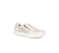 Pavers Womens Zip & Lace Trainers with Metallic Accent Gold Multi Size 8