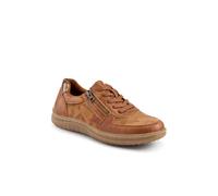 Pavers Zip & Lace Trainers With Metallic Accent In Tan Tan 6