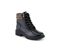 Pavers Zip & Lace-Up Ankle Boots In Black Black 6