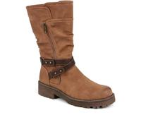 Pavers Zip-Up Calf Boots - Tan Size 6