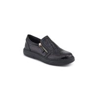 Zip-Up Slip-On Shoes - Black Sparkle Size 5