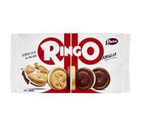 Pavesi Ringo Vanilla Family Size Snack, Vanilla Cream Stuffed Biscuits, Sweet Snack for Snack or Studio Break, 330g Pack
