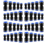 Pavewood Quick Coupler Kit, Push-on Direct Coupling, Pneumatic Air Line Connector Direct Connection(4mm/6mm/8mm/10mm/12mm) 40 PCS