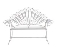 Garden Bench PAVIA 146 cm Metal Off-White