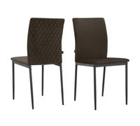 Pavia Dining Chair In Velvet Mink 2 Pack