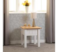 pavia lamp table in white and natural wax