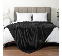 PAVILIA Black Fleece Bed Blanket King Size, Super Soft Fuzzy Flannel Throw for Couch Sofa, Luxury Plush Microfiber Large Throw Blanket King Bed, Home Cozy Velvet Gift Blanket, 90x108