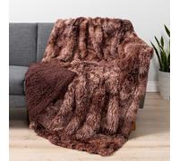 PAVILIA Brown Fluffy Throw Blanket for Couch, Fuzzy for Women Men, Furry Plush Warm for Bed Sofa, Super Soft Thick Faux Fur Sherpa, Tie-Dye, 50x60