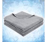 PAVILIA Cooling Blanket for Hot Sleepers, Arc-Chill Cooling Throw, Lightweight Cold Summer Blanket for Night Sweats & Hot Flashes, Breathable Cool to Touch for Couch Bed, Light Grey, 60x80inch, Twin