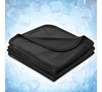 PAVILIA Cooling Blanket for Hot Sleepers, Lightweight Summer Blanket for Bed, Cooling Chill Throw Blanket for Night Sweats Absorb Heat for Adult Kids on Warm Night, Black, 60x80inch, Twin