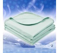 PAVILIA Cooling Blanket for Hot Sleepers, Lightweight Summer Blanket for Bed, Cooling Chill Throw Blanket for Night Sweats Absorb Heat for Adult Kid Baby on Warm Night, Teal Green, 50x60 inch