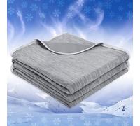 PAVILIA Cooling Blanket for Hot Sleepers, Lightweight Summer Blanket for Bed, Cooling Chill Throw Blanket for Night Sweats Absorb Heat for Adult Kids on Warm Night, Light Grey, 60x80inch, Twin