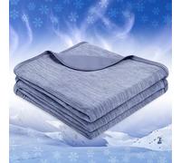 PAVILIA Cooling Blanket for Hot Sleepers, Lightweight Summer Blanket for Bed, Cooling Chill Throw Blanket for Night Sweats Absorb Heat for Adult Kid Baby on Warm Night, Navy, 50x60 inch