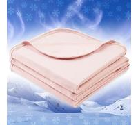 PAVILIA Cooling Blanket for Hot Sleepers, Lightweight Summer Blanket for Bed, Cooling Chill Throw Blanket for Night Sweats Absorb Heat for Adult Kid Baby on Warm Night, Pink, 50x60 inch