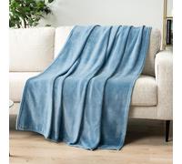 PAVILIA Dusty Blue Fleece Throw Blanket for Couch, Light Slate Blue Super Soft Fuzzy Flannel Throw for Sofa, Luxury Plush Microfiber Bed Blanket, Cozy Home Decorative Velvet Gift Blanket, 50x60