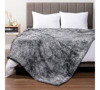 PAVILIA Faux Fur King Bed Blanket Tie-Dye Grey, Soft Fuzzy Warm Sherpa Blanket for Bed, Fluffy Plush Thick Fleece Blanket for Couch Sofa, Reversible Furry Shaggy Large Blanket, Grey 90x108