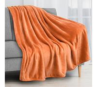 PAVILIA Fleece Blanket Throw | Super Soft, Plush, Luxury Flannel Throw | Lightweight Microfiber Blanket for Sofa Couch Bed (Orange, 50x60 inches)