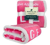 PAVILIA Healing Blanket, Get Well Soon Gift, Soft Hug Compassion Sherpa Throw Blanket for Women Men, Comfort Caring Inspirational Patient Blanket, Positive Thoughts Prayer Throw, Pink