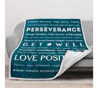 PAVILIA Healing Blanket Sherpa Fleece, Get Well Soon Gift, Soft Hug Compassion Throw Blanket for Women Men, Comfort Inspirational Patient Gift, Positive Thoughts Prayer Love Throw, 50x60 Teal Blue