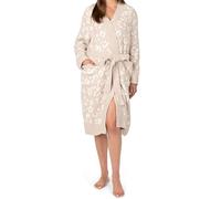 PAVILIA Premium Womens Plush Robe, Super Soft Fuzzy Bathrobe, Cozy Spa Robe with Pockets for Women, Beige Cheetah, S-M