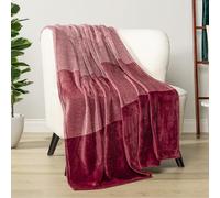 PAVILIA Red Ombre Fleece Throw Blanket for Couch, Soft Flannel Blanket for Sofa Bed Room, Plush Lightweight Burgundy Dark Maroon Red Gradient Blanket, Cozy Microfiber Decorative Gift Throw, 50x60