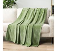 PAVILIA Sage Green Fleece Throw Blanket for Couch Twin Size, Light Olive Super Soft Fuzzy Flannel Throw for Sofa, Luxury Plush Microfiber Blanket Twin Bed, Home Decorative Velvet Gift Blanket, 60x80