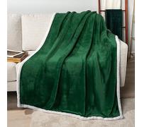 PAVILIA Sherpa Fleece Throw Blanket for Couch, Emerald Green, Plush Soft Fuzzy Sofa Blanket, Cozy Reversible Winter Throw for Women Men, 50x60 Inches