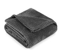 PAVILIA Soft Fleece Dark Grey Throw Blanket for Couch, Lightweight Plush Warm Blankets for Bed, Fuzzy Cozy Flannel Blanket Throw for Sofa, Travel, Jacquard Pattern, Charcoal Gray, Twin, 60x80 inch