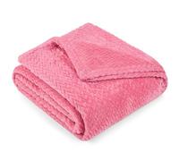 PAVILIA Soft Fleece Hot Pink Throw Blanket for Couch, Lightweight Plush Warm Blankets for Bed, Fuzzy Cozy Flannel Blanket Throw for Sofa, Travel, Jacquard Pattern, Hot Pink, Twin, 60x80 inch