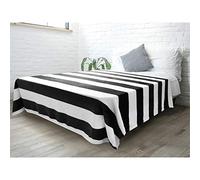 PAVILIA Striped Throw Blanket for Sofa Couch Bed | Soft Flannel Fleece Stripe Black and White Decorative Throw | Warm Cozy Lightweight Microfiber | 60 x 80 Inches