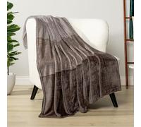 PAVILIA Taupe Ombre Fleece Throw Blanket for Couch Sofa Bed, 50x60