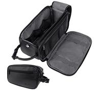 PAVILIA Toiletry Bag for Men, Travel Essentials Shaving Dopp Kit, Travel Bag Toiletries Organizer Case, Cosmetic Make Up Bag, Water Resistant, Black, Large (10.5x5.5x6), Classic