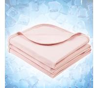 PAVILIA Twin Cooling Blanket Bedspread for Hot Sleep Night Pink, 60 x 80 cm