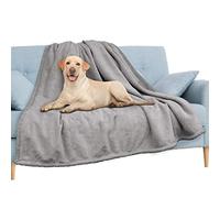 PAVILIA Waterproof Blanket for Couch, Sofa | Waterproof Dog Blanket for Large Dog, Puppy, Cat | Pet Blanket Protector | Plush Soft Warm Fuzzy Sherpa Blanket Bed Throw, Light Grey, 90x90