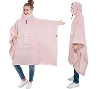PAVILIA Wearable Blanket Poncho Women Men, Oversized Hoodie Sweatshirt Sweater Neck Warmer, Fleece Soft Hug Sleep Pod Adult, Pink, Sherpa Fleece