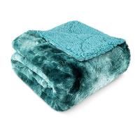 PAVILIA Weiche, flauschige Kunstfell-Überwurfdecke, Doppelbett, blaugrün, flauschig, pelzig, warme Sherpa-Decke, Fleece-Überwurf für Bett, Sofa, Couch, dekorativer Shag Plüsch, dick, 152x203 cm