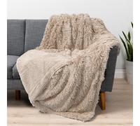 PAVILIA Weiche, flauschige Kunstfell-Überwurfdecke, Twin Tan Taupe Camel, Shaggy Furry Warm Sherpa Decke Fleece-Überwurf für Bett, Sofa, Couch, dekorativer flauschiger Plüsch, dick, 152x203 cm