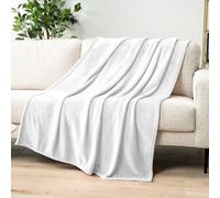 PAVILIA White Fleece Throw Blanket for Couch Twin Size, Super Soft Fuzzy Flannel Throw for Sofa, Luxury Plush Microfiber Blanket Twin Bed, Home Decorative Velvet Gift Blanket, 60x80