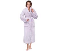 PAVILIA Women Robe Fleece Plush Soft, Fluffy Fuzzy Cozy Warm Lightweight Bathrobe, Shower Spa House Long Robe for Women, Lavender Purple, L-x-L